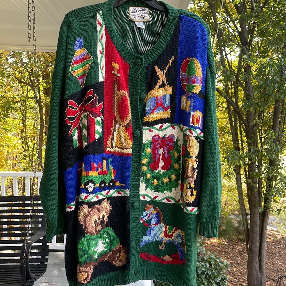 Womens Christmas Cardigan 2X by Heirloom Collectibles